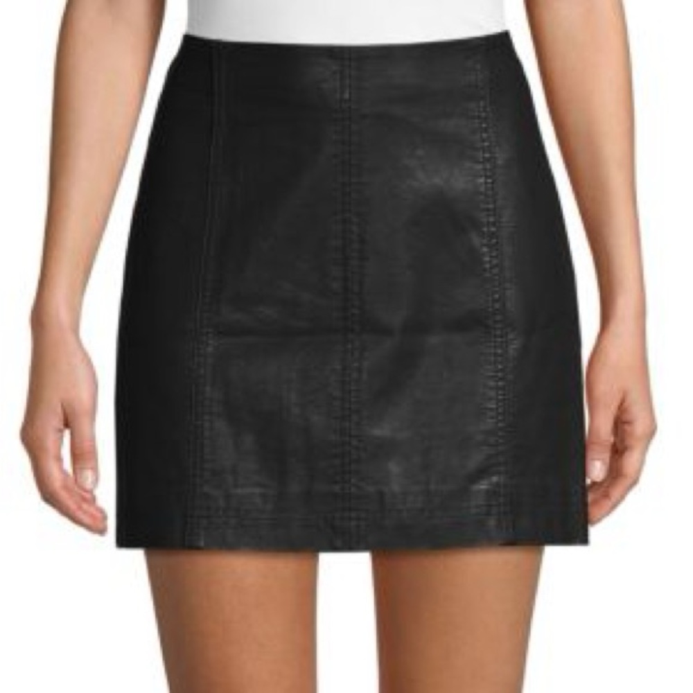 Free People Black Mini Skirt for Work